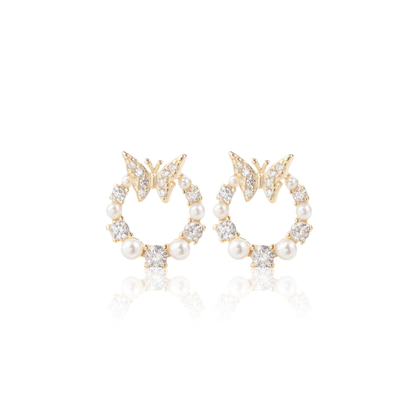 'Pearl Flutter' Silver Earrings