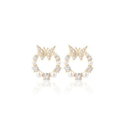 'Pearl Flutter' Silver Earrings