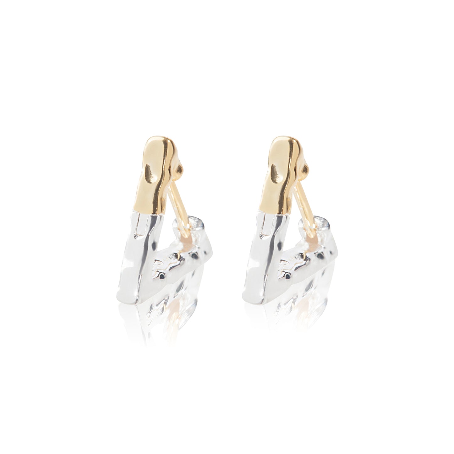 'Triangle' Silver & Gold Earrings