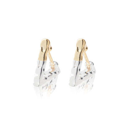 'Triangle' Silver & Gold Earrings