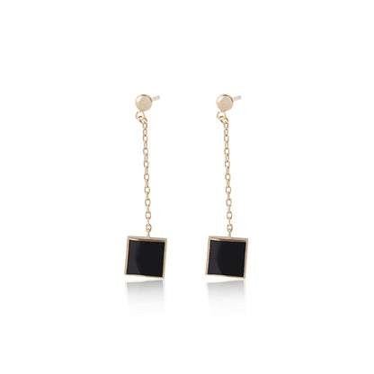 'Classic Black Box' Gold Plated Earrings