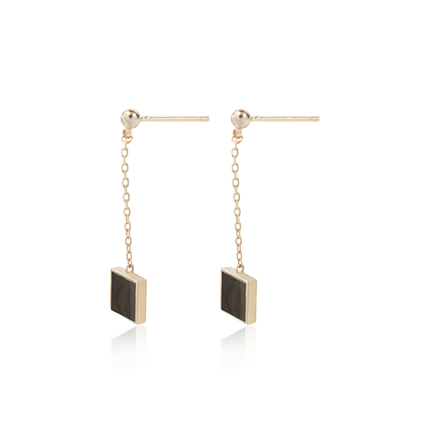 'Classic Black Box' Gold Plated Earrings