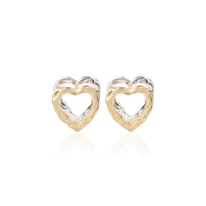 'Silver & Gold Heart' Earrings