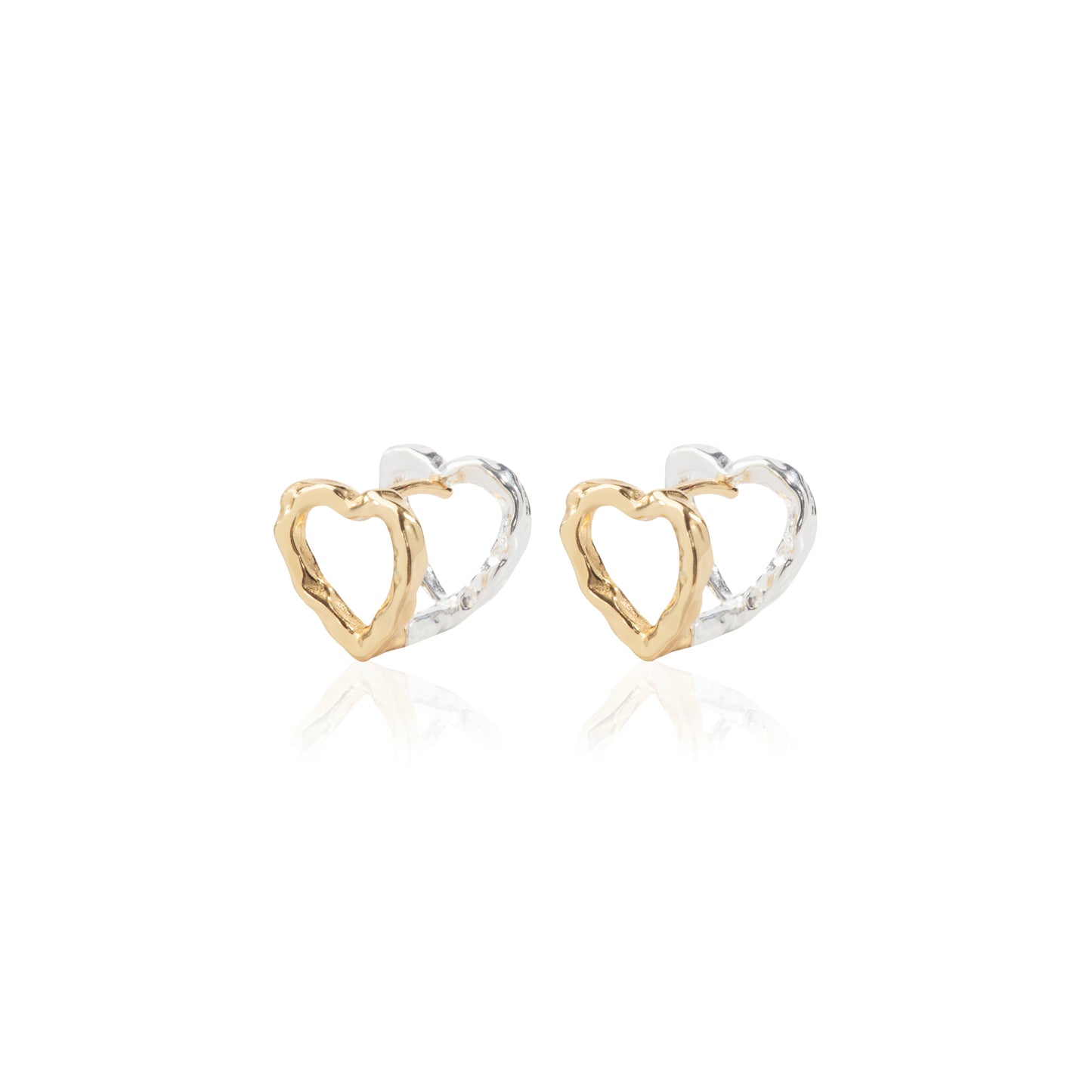 'Silver & Gold Heart' Earrings