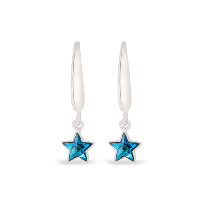 'Stunning Blue Gem' Star Earrings