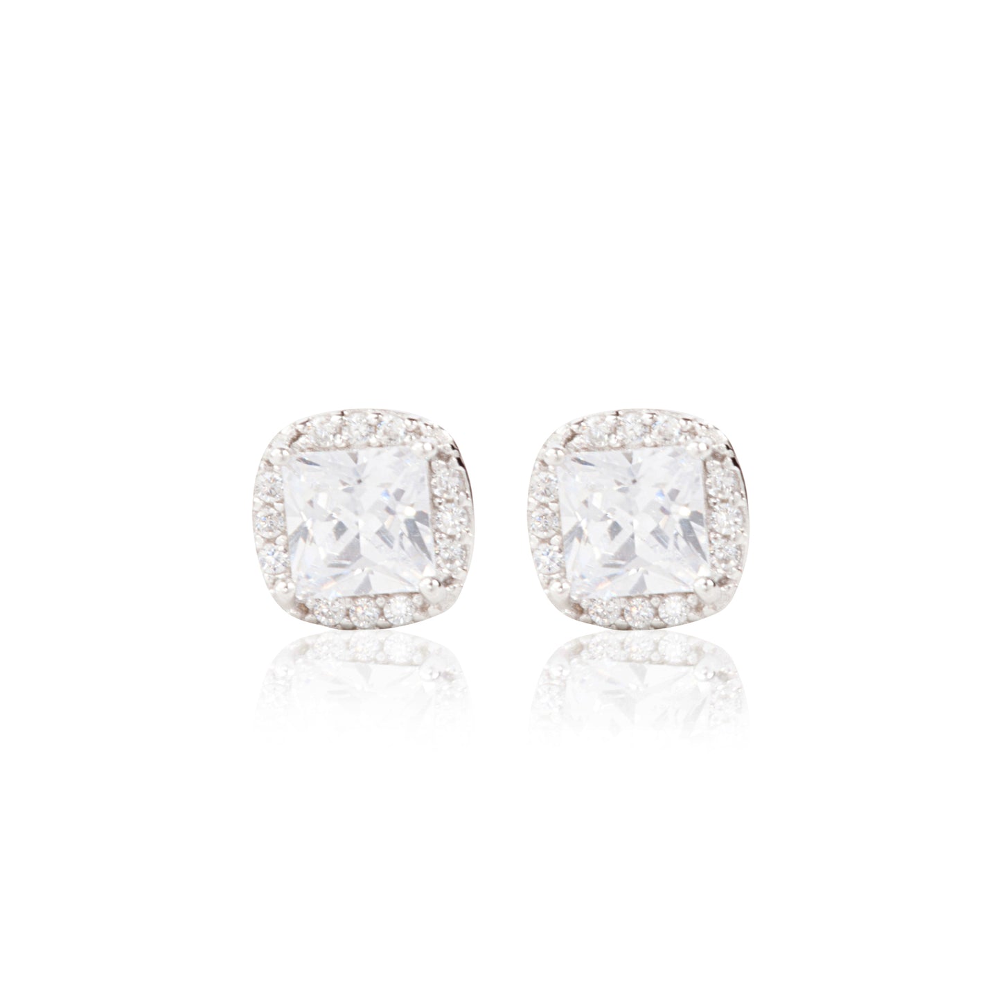 'Silver Zircon' Studs