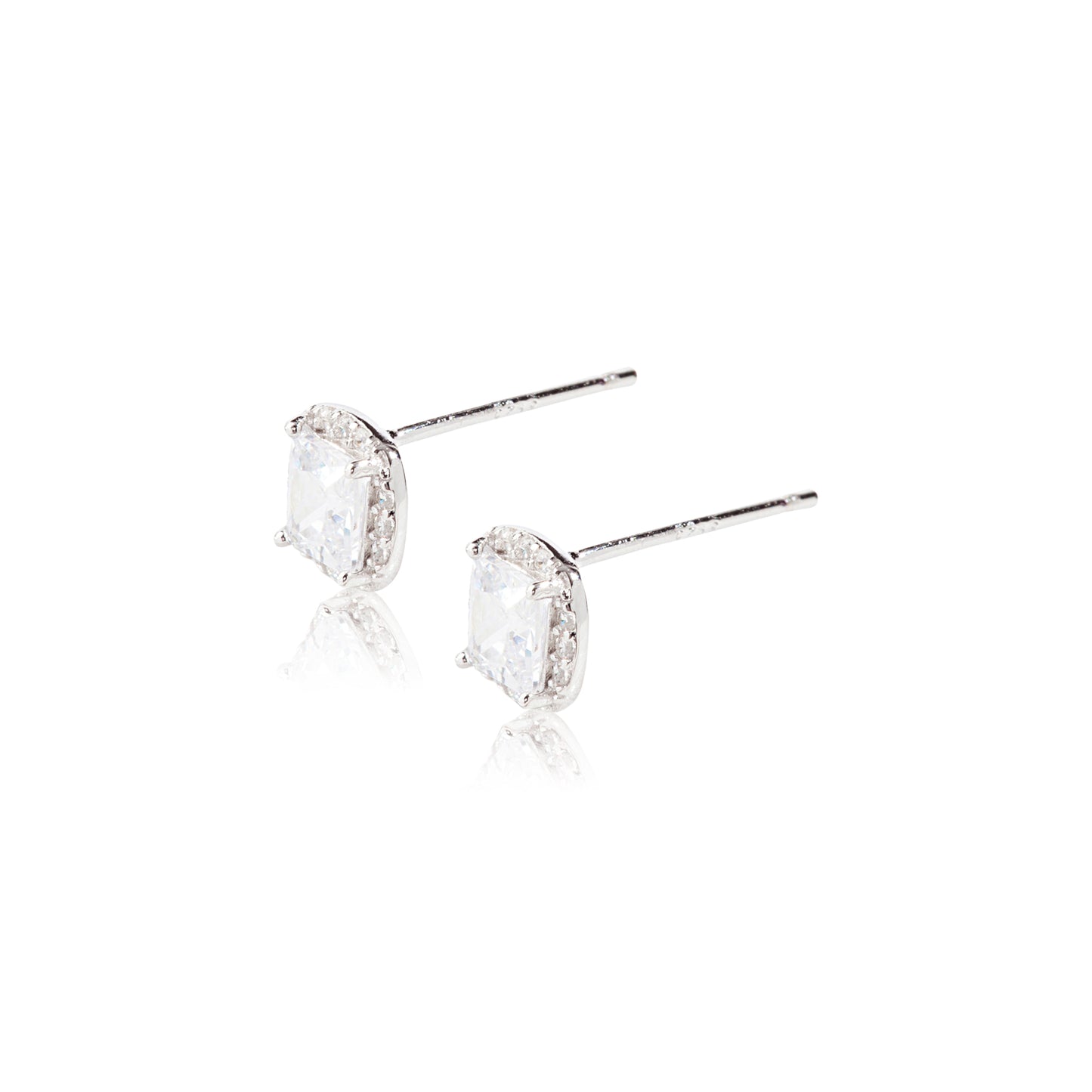 'Silver Zircon' Studs