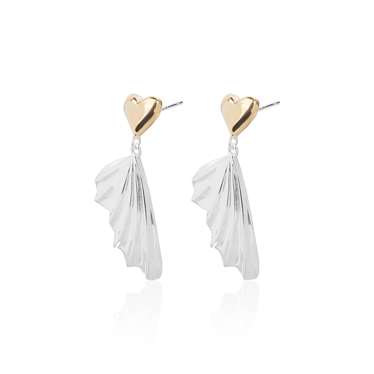 'Love Fish Tail' Gold & Silver Earrings