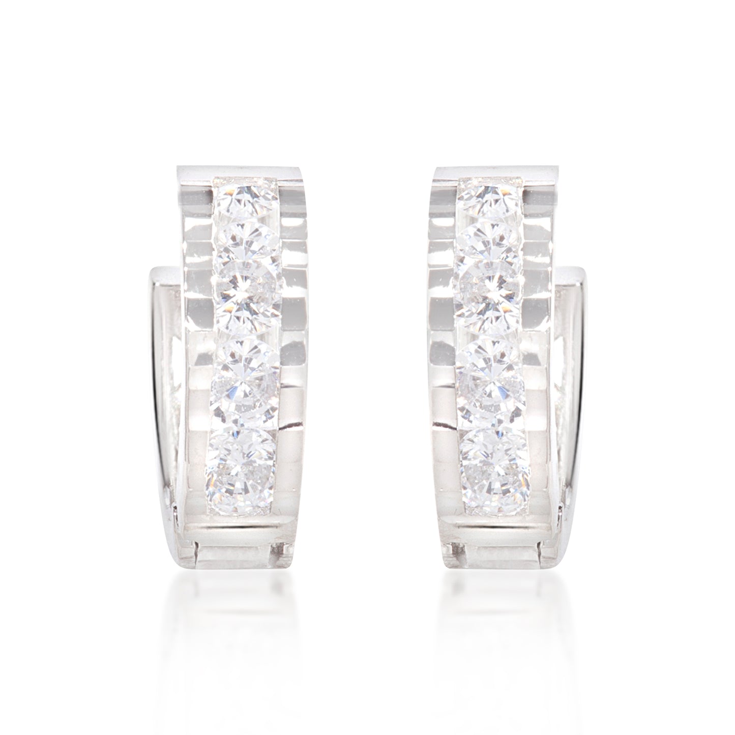 'Cubic Zirconia Crystal' Silver Earrings