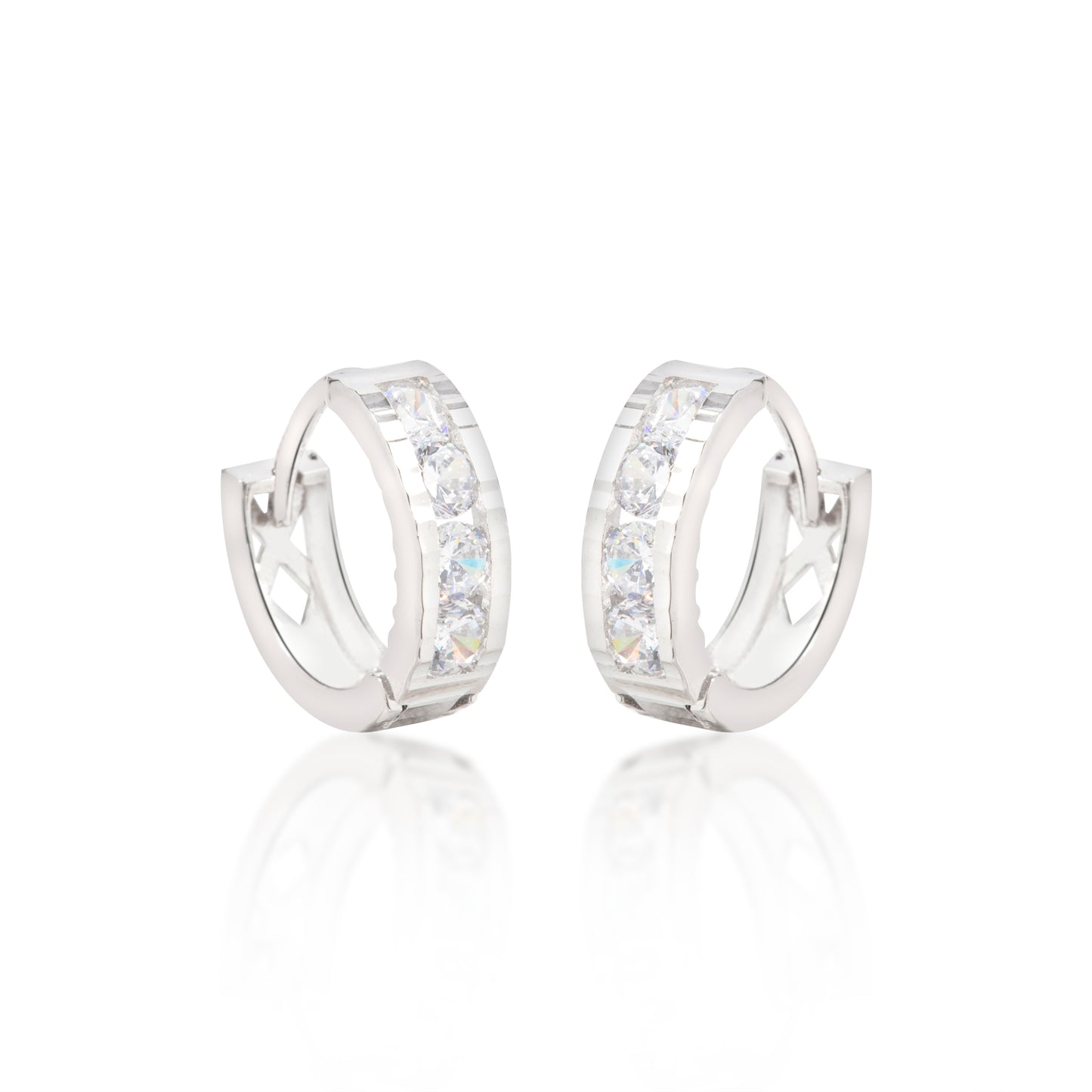 'Cubic Zirconia Crystal' Silver Earrings